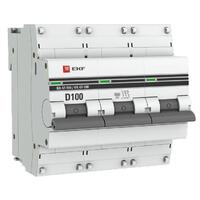 Выключатель автоматический модульный 3п D 100А 10кА ВА 47-100 PROxima EKF mcb47100-3-100D-pro - УПС инжиниринг