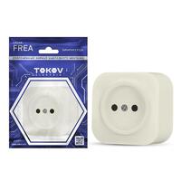 Розетка 1-м ОП Frea 16А IP20 250В без заземл. АБС-пластик беж. TOKOV ELECTRIC TKE-FR-R1-C02 - УПС инжиниринг