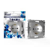 Розетка 1-м СП Pixel 16А IP20 с заземл. механизм алюм. TOKOV ELECTRIC TKE-PX-R1Z-C03 - УПС инжиниринг