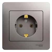Розетка 1-м СП Glossa 16А IP20 250В с заземл. в сборе платина SE GSL001242 - УПС инжиниринг