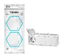Розетка 3-м ОП Dita 16А IP54 250В с заземл. с крышкой бел. TOKOV ELECTRIC TKL-DT-R3Z-C01-IP54 - УПС инжиниринг