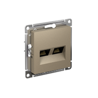 Розетка компьютерная 2-м AtlasDesign RJ45 кат.5E механизм шампань SE ATN000585 - УПС инжиниринг