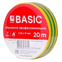 Изолента класс А 0.18х19мм (рул.20м) желт./зел. EKF plc-iz-a-yg - УПС инжиниринг