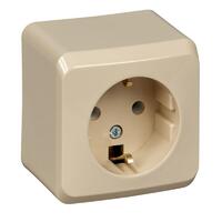 Розетка 1-м ОП Этюд 16А IP20 250В с заземл. без защ. шторок крем. SE PA16-003K - УПС инжиниринг