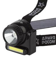 Фонарь аккумуляторный налобный Армия России Гранит GA-501 COB 3Вт + LED 3Вт ближний и дальний свет (картон. упак.) Эра Б0030185 - УПС инжиниринг