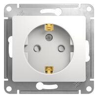 Розетка 1-м СП Glossa 16А IP20 с заземл. защ. шторки механизм бел. SE GSL000145 - УПС инжиниринг