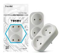 Разветвитель 2-м без заземл. 16А 250В IP20 полипропилен бел. TOKOV ELECTRIC TKL-S2-C01 - УПС инжиниринг
