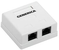 Розетка компьютерная 2-м ОП RJ45 кат.5E UTP GENERICA CS2-1C5EU-22-G - УПС инжиниринг