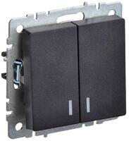 Выключатель 2-кл. СП BRITE ВС10-2-1-БрЧ 10А с индик. механизм черн. IEK BR-V20-1-10-K02 - УПС инжиниринг