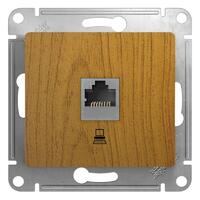 Розетка компьютерная 1-м СП Glossa RJ45 кат.5E механизм дерево дуб SE GSL000581K - УПС инжиниринг