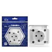 Розетка 1-м ОП Nix 16А IP54 250В с заземл. с прозр. крышкой бел. TOKOV ELECTRIC TKE-NX-R1Z-C01T-IP54 - УПС инжиниринг