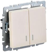 Выключатель 2-кл. СП BRITE ВС10-2-1-БрКр 10А с индик. механизм беж. IEK BR-V20-1-10-K10 - УПС инжиниринг