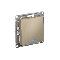 Переключатель проходной 1-кл. СП AtlasDesign 10А IP20 (сх. 6а) 10AX с подсветкой механизм шампань SE ATN000563 - УПС инжиниринг