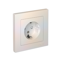 Розетка 1-м СП AtlasDesign 16А IP20 с заземл. защ. шторки в сборе жемчуж. SE ATN000444 - УПС инжиниринг