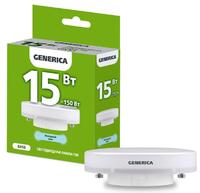 Лампа светодиодная T80 15Вт таблетка 6500К GX53 230В GENERICA LL-T80-15-230-65-GX53-G - УПС инжиниринг