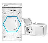 Блок ОП Dita (розетка 16А 250В с заземл. + 1-кл. выкл. 10А) IP54 бел. TOKOV ELECTRIC TKL-DT-V1RZ-C01-IP54 - УПС инжиниринг