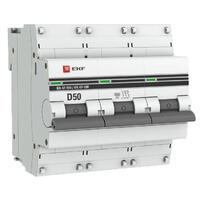 Выключатель автоматический модульный 3п D 50А 10кА ВА 47-100 PROxima EKF mcb47100-3-50D-pro - УПС инжиниринг