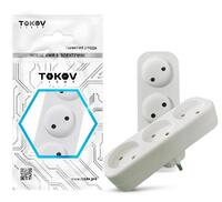 Разветвитель 3-м без заземл. 16А 250В IP20 полипропилен бел. TOKOV ELECTRIC TKL-S3-C01 - УПС инжиниринг