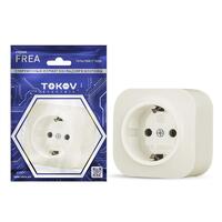 Розетка 1-м ОП Frea 16А IP20 250В с заземл. АБС-пластик беж. TOKOV ELECTRIC TKE-FR-R1Z-C02 - УПС инжиниринг