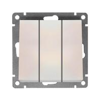 Выключатель 3-кл. СП Афина 10А IP20 механизм жемчуж. Universal A0043-OBr - УПС инжиниринг