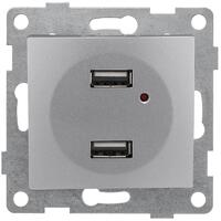 Розетка USB 2-м СП Bravo механизм серебр. GUSI С10USB2-004 - УПС инжиниринг