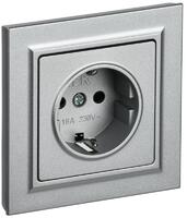 Розетка СП BRITE РСР14-1-0-БрА 16А в сборе с заземл. защ. шторки алюм. IEK BR-R14-16-K47-F - УПС инжиниринг