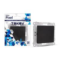 Переключатель проходной 1-кл. СП Pixel 10А IP20 механизм карбон TOKOV ELECTRIC TKE-PX-P1-C14 - УПС инжиниринг