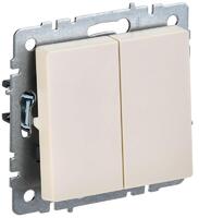 Выключатель проходной 2-кл. СП BRITE ВС10-2-6-БрКр 10А механизм беж. IEK BR-V22-0-10-K10 - УПС инжиниринг