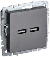 Розетка BRITE USB A+A 3.1А РЮ10-1-БрС механизм сталь IEK BR-U21-D31-K46 - УПС инжиниринг