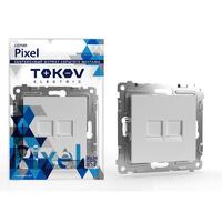 Розетка компьютерная 2-м СП Pixel RJ45 кат.5E механизм бел. TOKOV ELECTRIC TKE-PX-RC2-C01 - УПС инжиниринг