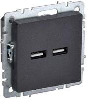 Розетка BRITE USB A+A 3.1А РЮ10-1-БрЧ механизм черн. IEK BR-U21-D31-K02 - УПС инжиниринг
