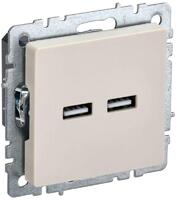 Розетка BRITE USB A+A 3.1А РЮ10-1-БрКр механизм беж. IEK BR-U21-D31-K10 - УПС инжиниринг