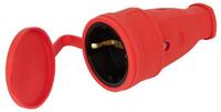 Розетка RX10-R-IP44 16А IP44 прямая с заземл. каучук красн. ЭРА Б0055419 - УПС инжиниринг