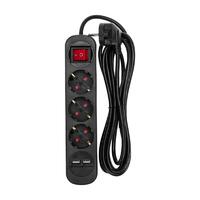 Удлинитель 3х3м с заземл. STANDARD 2хUSB 3х1кв.мм с выкл. черн. Rexant 13-4022 - УПС инжиниринг