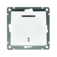 Переключатель проходной 1-кл. СП Афина 10А IP20 с подсветкой механизм бел. Universal A0125 - УПС инжиниринг