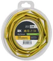 Трубка термоусадочная ТТУ нг-LS 4/2 желт./зел. (уп.2м) IEK UDR12-004-002-002-K52-T - УПС инжиниринг