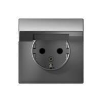 Розетка ArtGallery 16А IP20 с заземл. защ. шторки с крышкой механизм сталь SE GAL000946 - УПС инжиниринг