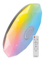 Светильник светодиодный PREMIUM DIAMOND-RGB 75Вт 230В 3000-6500К 6000лм IP40 502х83мм настенно-потолочный управляемый с пультом ДУ с RGB подсветкой и BT колонкой КОСМОС KSDiamRGBmus75W - УПС инжиниринг
