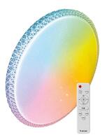 Светильник светодиодный PREMIUM MYSTERY RGB 75Вт 230В 3000-6500К 6000лм IP40 495х85мм настенно-потолочный управляемый с пультом ДУ с RGB подсветкой КОСМОС KSMystRGB75W - УПС инжиниринг
