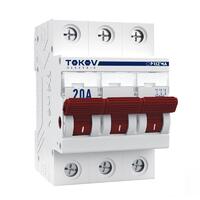 Выключатель нагрузки модульный 3П 20А TOKOV Electric TKE-PZ60-MDSI-3-20 - УПС инжиниринг