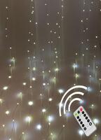 Гирлянда светодиодная "Дождь" 3х3м 300LED с крючками для крепления тепл. бел. 8 режимов мигания питание от USB 5В пульт ДУ КОСМОС KOC_CUR-U103 - УПС инжиниринг