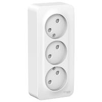 Розетка 3-м ОП Blanca 16А IP20 250В без заземл. защ. шторки с изолир. пластиной бел. SE BLNRA001311 - УПС инжиниринг