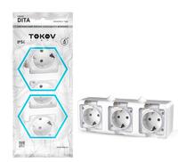 Розетка 3-м ОП Dita 16А IP54 250В с заземл. с прозр. крышкой бел.TOKOV ELECTRIC TKL-DT-R3Z-C01T-IP54 - УПС инжиниринг