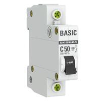 Выключатель автоматический модульный 1п C 50А 4.5кА ВА 47-29 Basic EKF mcb4729-1-50C - УПС инжиниринг