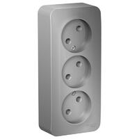 Розетка 3-м ОП Blanca 16А IP20 250В без заземл. без защ. шторок с изолир. пластиной алюм. SE BLNRA000313 - УПС инжиниринг