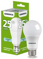 Лампа светодиодная A65 25Вт грушевидная 6500К E27 230В GENERICA LL-A65-25-230-65-E27-G - УПС инжиниринг