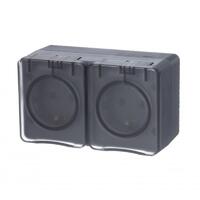 Розетка 2-м ОП AtlasDesign PROFI 16А IP54 заземл. защ. шторки антрацит SE ATN544026 - УПС инжиниринг