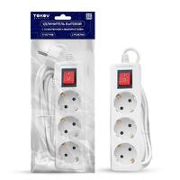 Удлинитель 3х5м с заземл. с выкл. 10А 3х0.75 TOKOV ELECTRIC TKE-C01-BU3-5-075-ZV - УПС инжиниринг