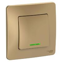 Выключатель 1-кл. СП Blanca 10А IP20 (сх. 1) 250В с подсветкой титан SE BLNVS010114 - УПС инжиниринг