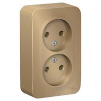 Розетка 2-м ОП Blanca 16А IP20 250В без заземл. без защ. шторок с изолир. пластиной титан SE BLNRA000214 - УПС инжиниринг